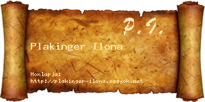 Plakinger Ilona névjegykártya